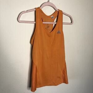 Vintage Adidas Orange Racerback Built in Bra Tank Small